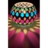 Satvik Geometric Mosaic Glass Candleholder with Colorful Mosaic
