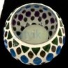 Satvik Geometric Mosaic Glass Candleholder with Colorful Mosaic