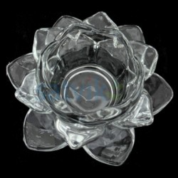 Satvik Lotus-Shaped Crystal Tea Light Candle Holder for Home Decor