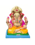Dagdushet halwai Eco Friendly Ganesha Idol Made of Clay Shadu Mati- 15 inches. Perfect for Ganesha lovers. Can be comfortably pl