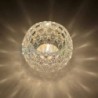 Satvik Crystal Glass Tea Light Candle Holder with Floral Pattern