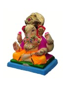 Dagdushet halwai Eco Friendly Ganesha Idol Made of Clay Shadu Mati- 15 inches. Perfect for Ganesha lovers. Can be comfortably pl