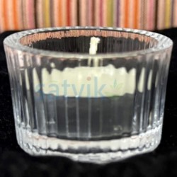 Satvik Crystal Glass Tea Ligh Candle Holder for Home Décor Diwali