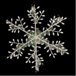 Christmas Decor PVC Snowflake, Christmas Ornaments for Christmas Tree Decoration, Decoration at Home (27cm, White)