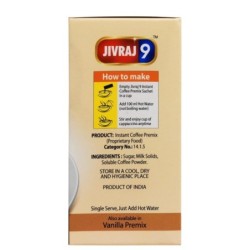 Jivraj 9 Instant Coffee Premix, Cappuccino Flavour, 10 Sachets, Pack