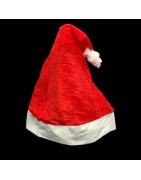 Velvet Santa Claus Caps, Christmas Hats for Adults and Kids, Free Size, Red Warm Plush Cap for Christmas Party (30*38cm)