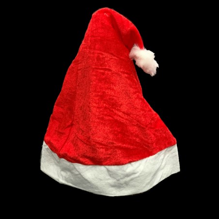 Velvet Santa Claus Caps, Christmas Hats for Adults and Kids, Free Size, Red Warm Plush Cap for Christmas Party (30*38cm)