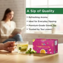 Jivraj9 Lemon Green Tea 25 Biodegradable Tea Bags Zesty Lemon Flavour