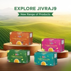 Jivraj9 Lemon Green Tea 25 Biodegradable Tea Bags Zesty Lemon Flavour