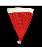 Velvet Santa Claus Caps, Christmas Hats for Adults and Kids, Free Size, Red Warm Plush Cap for Christmas Party (30*38cm)