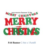 Merry Christmas Felt Banner for Christmas Decoration, (2.4m*15cm)