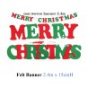 Christmas Products, Merry Christmas Felt Banner for Home and Office Christmas Decoration, (2.4m*15cm, Red & Green)